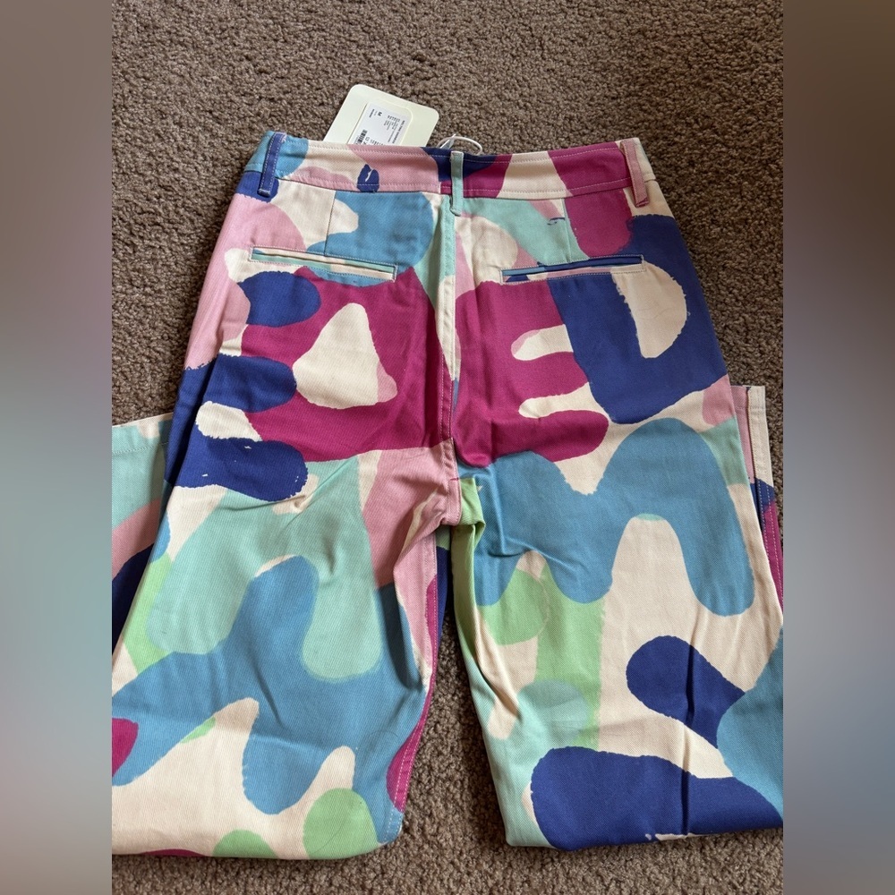 NWT Melting Sadness Colorful pattern Women's Straight Leg Pants - Picture 4 of 4